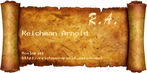 Reichman Arnold névjegykártya